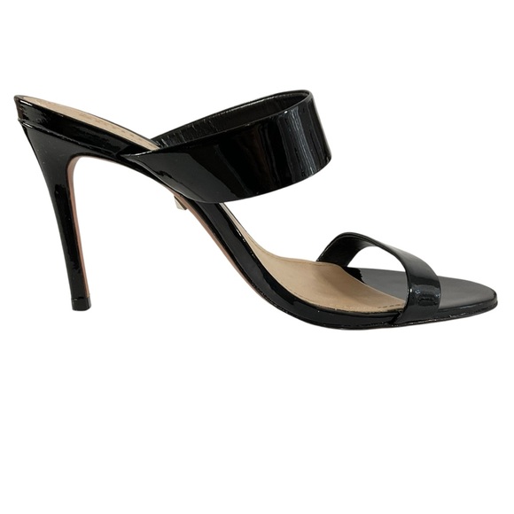 Schutz Black Patent Leather Strappy Heeled Sandals Size 7.5B Made in Brazil - Picture 5 of 12